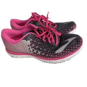 Brooks PureFlow 5 Women 8.5 Black Pink Lace Up 1202071B688 Low Top Running Shoes